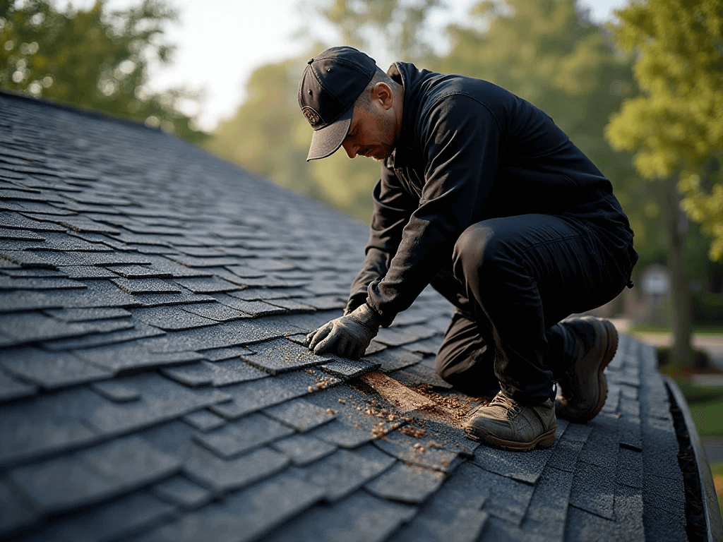 Roofix NY professional roofer inspecting damage roof