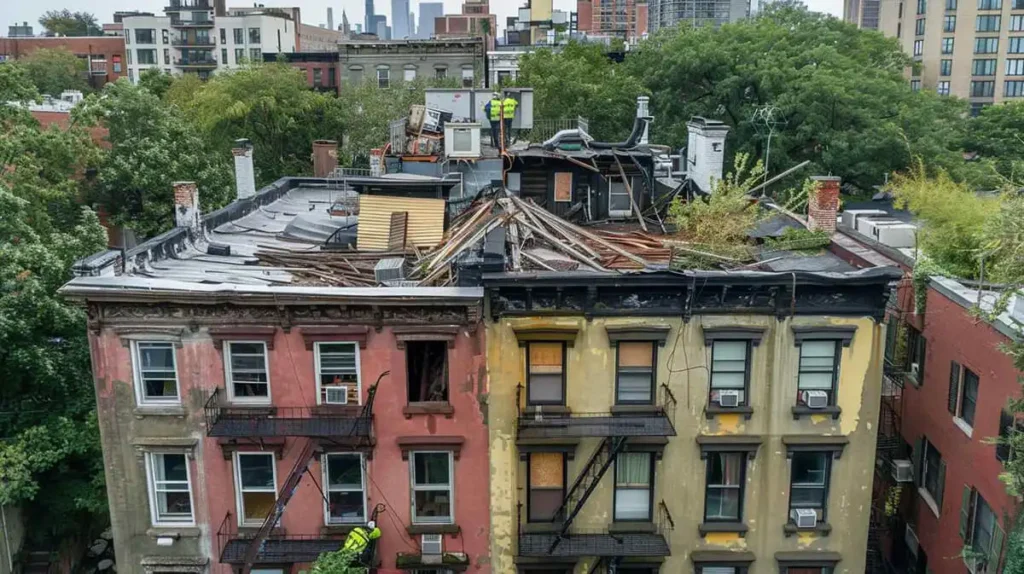 Roofix NY professional roofer inspecting damage roof
